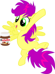 Size: 2118x2827 | Tagged: safe, artist:anonymousnekodos, oc, oc only, oc:shockwave, pegasus, pony, female, food, high res, mare, nutella, simple background, solo, transparent background