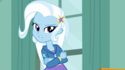 Size: 1280x720 | Tagged: safe, screencap, trixie, a little birdie told me, equestria girls, g4, my little pony equestria girls: better together, female, solo