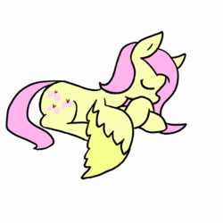 Size: 720x720 | Tagged: safe, artist:fis, fluttershy, pegasus, pony, g4, crossed hooves, eyes closed, female, profile, prone, simple background, sleeping, solo, spread wings, white background, wings