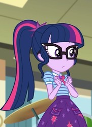 Size: 520x720 | Tagged: safe, screencap, sci-twi, twilight sparkle, equestria girls, g4, my little pony equestria girls: better together, overpowered (equestria girls), clothes, cropped, female, geode of telekinesis, glasses, magical geodes, ponytail, skirt