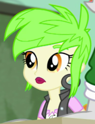 Size: 250x327 | Tagged: safe, screencap, cherry crash, a little birdie told me, equestria girls, g4, my little pony equestria girls: better together, cropped, cute, ear piercing, earring, jewelry, piercing