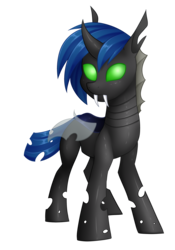 Size: 1568x2241 | Tagged: safe, artist:scarlet-spectrum, oc, oc only, oc:moon whisper, changeling, changeling oc, fangs, male, simple background, solo, transparent background