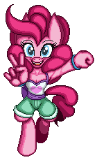 Size: 140x229 | Tagged: safe, artist:enzomersimpsons, pinkie pie, earth pony, anthro, g4, female, pixel art, solo