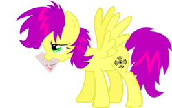 Size: 1252x791 | Tagged: safe, artist:anonymousnekodos, oc, oc only, oc:shockwave, pegasus, pony, female, letter, mare, mouth hold, simple background, solo, transparent background