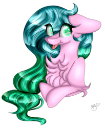 Size: 3060x3738 | Tagged: safe, artist:cat-chai, oc, oc only, oc:sugar swirl, earth pony, pony, bust, chest fluff, female, high res, mare, portrait, simple background, solo, tongue out, transparent background