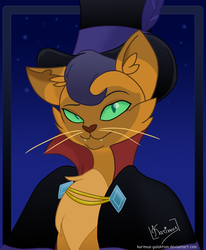 Size: 1204x1459 | Tagged: safe, artist:karimus-galaktion, capper dapperpaws, abyssinian, anthro, g4, my little pony: the movie, chest fluff, clothes, hat, male, solo, top hat