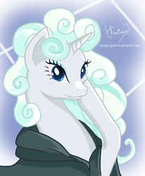 Size: 1204x1459 | Tagged: safe, artist:karimus-galaktion, rarity, g4, it isn't the mane thing about you, alternate hairstyle, cloud mane, female, solo