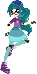 Size: 320x636 | Tagged: safe, artist:ra1nb0wk1tty, artist:sarahgdo, artist:selenaede, juniper montage, equestria girls, equestria girls specials, g4, my little pony equestria girls: friendship games, alternate clothes, base used, clothes, cute, female, glasses, junibetes, pantyhose, ponytail, roller skates, simple background, skating, skirt, solo, white background