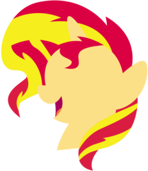 Size: 1726x2001 | Tagged: safe, artist:caliazian, sunset shimmer, pony, unicorn, g4, bust, female, horn, lineless, mare, minimalist, modern art, open mouth, portrait, simple, simple background, smiling, solo, transparent background