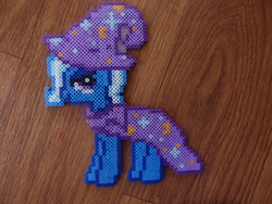 Size: 4608x3456 | Tagged: safe, artist:crystaltheechidna, trixie, g4, cape, clothes, female, hat, perler beads, solo, trixie's cape, trixie's hat