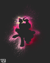 Size: 2988x3735 | Tagged: safe, artist:lukijimomk, pinkie pie, g4, black background, female, high res, silhouette, simple background, solo