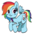 Size: 1200x1200 | Tagged: safe, artist:mahjong-jongara, rainbow dash, g4, female, simple background, solo, sticker, transparent background