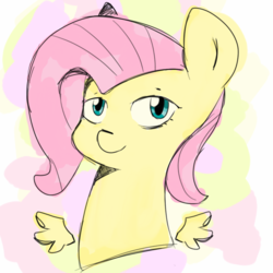 Size: 1600x1600 | Tagged: safe, artist:c0pter, fluttershy, pony, g4, bust, female, solo, speedpaint