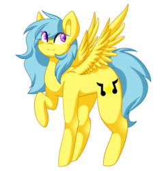 Size: 1398x1440 | Tagged: safe, artist:despotshy, oc, oc only, oc:singery anne, pegasus, pony, female, mare, raised hoof, simple background, solo, transparent background