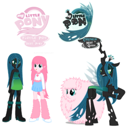 Size: 1123x1143 | Tagged: safe, artist:marioandsonicfan19, edit, queen chrysalis, oc, oc:fluffle puff, changeling, changeling queen, pony, equestria girls, g4, best pony, boots, clothes, cute, cutealis, dress, duo, duo female, equestria girls-ified, female, flufflebetes, high heel boots, shoes, simple background, skirt, tongue out, transparent background, vector