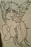 Size: 752x1144 | Tagged: safe, artist:gleamydreams, rainbow dash, pegasus, pony, g4, female, mare, marker drawing, sketch, solo, traditional art