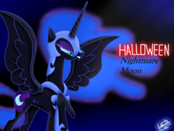 Size: 1600x1200 | Tagged: safe, artist:liniitadash23, nightmare moon, g4, female, halloween, holiday, nightmare night, show accurate, solo