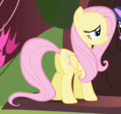 Size: 282x265 | Tagged: safe, screencap, fluttershy, friendship is magic, g4, butt, cropped, plot