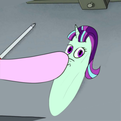 Size: 1000x1000 | Tagged: safe, artist:meme mare, starlight glimmer, pony, unicorn, g4, boop, exploitable meme, glimmerposting, meme, pickle rick, rick and morty