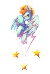 Size: 1459x2160 | Tagged: safe, artist:dragonataxia, lightning dust, pegasus, pony, g4, bust, cutie mark background, grin, simple background, smiling, solo, white background