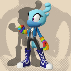 Size: 395x395 | Tagged: safe, rainbow dash, oc, oc only, bird, anthro, sonic forces, sonic the hedgehog, sonic the hedgehog (series), sonicified, video game