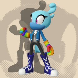 Size: 395x395 | Tagged: safe, rainbow dash, oc, oc only, bird, anthro, g4, sonic forces, sonic the hedgehog, sonic the hedgehog (series), sonicified, video game