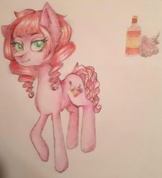 Size: 2770x3037 | Tagged: safe, artist:venna4483, oc, oc only, oc:vineyard, backstory, cute, female, high res, mare, traditional art