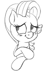 Size: 500x751 | Tagged: safe, artist:esfelt, starlight glimmer, pony, unicorn, g4, black and white, blushing, bust, female, grayscale, lineart, monochrome, simple background, smiling, solo, white background