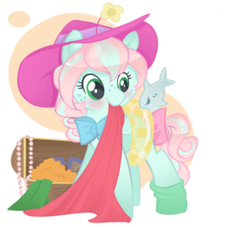 Size: 1024x1024 | Tagged: safe, artist:parfywarfy, oc, oc only, oc:parfait, earth pony, pony, clothes, female, filly, hat, inner tube, solo