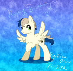 Size: 1280x1256 | Tagged: safe, artist:rikadiane, oc, oc only, pegasus, pony, male, raised hoof, solo, stallion