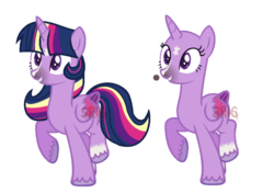 Size: 1024x719 | Tagged: safe, artist:superrosey16, twilight sparkle, alicorn, pony, g4, alternate design, bald, female, rainbow power, solo, twilight sparkle (alicorn)