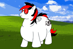 Size: 1620x1080 | Tagged: safe, artist:extremelypoorandcheap, artist:fatponysketches, edit, oc, oc only, oc:multiskills, oc:show blood, pegasus, pony, bliss xp, fat, obese, photoshop, recolor