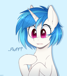 Size: 971x1100 | Tagged: safe, artist:higglytownhero, dj pon-3, vinyl scratch, pony, unicorn, g4, chest fluff, cute, female, mare, missing accessory, no glasses, simple background, solo