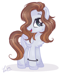 Size: 1600x1709 | Tagged: safe, artist:waterz-colrxz, oc, oc only, oc:penny, pegasus, pony, female, hair over one eye, mare, solo