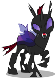Size: 3535x5000 | Tagged: safe, artist:dashiesparkle, pharynx, changeling, g4, to change a changeling, .svg available, raised eyebrow, raised hoof, simple background, solo, transparent background, vector