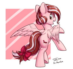 Size: 1200x1138 | Tagged: safe, artist:tsitra360, oc, oc only, pegasus, pony, commission, female, looking back, mare, smiling