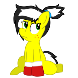 Size: 1200x1200 | Tagged: safe, artist:toyminator900, oc, oc only, oc:uppercute, earth pony, pony, boxing gloves, freckles, simple background, solo, transparent background