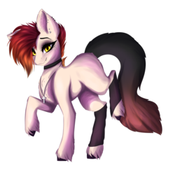 Size: 4353x4233 | Tagged: safe, artist:crazllana, oc, oc only, absurd resolution, female, goth, mare, raised hoof, raised leg, simple background, solo, transparent background