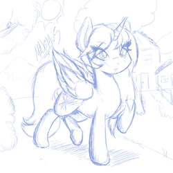 Size: 3000x3000 | Tagged: safe, artist:maximus, alicorn, pony, high res, sketch, solo