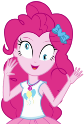 Size: 1331x1965 | Tagged: safe, artist:thebarsection, edit, edited screencap, screencap, pinkie pie, equestria girls, g4, my little pony equestria girls: better together, overpowered (equestria girls), background removed, clothes, derp, female, geode of sugar bombs, magical geodes, not a vector, rah rah skirt, simple background, skirt, smiling, solo, transparent background