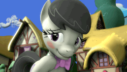 Size: 1024x576 | Tagged: safe, artist:tech--pony, octavia melody, earth pony, pony, g4, 3d, absurd file size, absurd gif size, animated, blushing, bowtie, cute, female, floppy ears, gif, solo, source filmmaker, tavibetes, tech--pony is trying to murder us