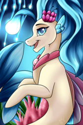 Size: 1024x1536 | Tagged: safe, artist:crecious, princess skystar, seapony (g4), g4, my little pony: the movie, female, looking at you, smiling, solo, underwater