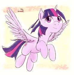 Size: 2480x2515 | Tagged: safe, artist:yvt-jp, twilight sparkle, alicorn, pony, g4, female, high res, solo, spread wings, twilight sparkle (alicorn), wings