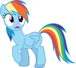 Size: 7110x6400 | Tagged: safe, artist:parclytaxel, part of a set, rainbow dash, pegasus, pony, g4, secrets and pies, .svg available, absurd resolution, cute, dashabetes, female, mare, raised hoof, raised leg, shocked, simple background, solo, transparent background, vector