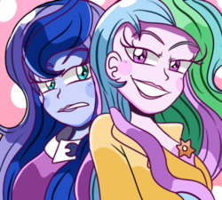 Size: 400x360 | Tagged: safe, artist:kira-vera, princess celestia, princess luna, principal celestia, vice principal luna, equestria girls, g4, clothes, duo, female, sisters