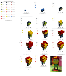 Size: 3651x4149 | Tagged: safe, artist:grapefruitface1, sunset shimmer, equestria girls, g4, 3d, cubeheads, instructions, irl, lego, lego digital designer, photo, solo, step by step, toy