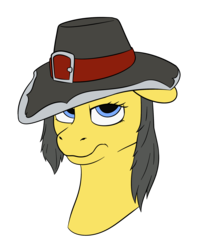 Size: 2029x2526 | Tagged: safe, artist:nudeknightart, oc, oc only, oc:hawthorn, earth pony, pony, bust, female, hat, head, high res, mare, simple background, solo, transparent background, vector