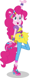 Size: 6415x16441 | Tagged: safe, artist:sugar-loop, pinkie pie, equestria girls, equestria girls specials, g4, my little pony equestria girls: dance magic, .svg available, absurd resolution, clothes, female, open mouth, ponied up, simple background, solo, transparent background, vector