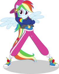 Size: 11641x14505 | Tagged: safe, artist:sugar-loop, rainbow dash, a queen of clubs, equestria girls, equestria girls specials, g4, get the show on the road, my little pony equestria girls: better together, my little pony equestria girls: dance magic, my little pony equestria girls: summertime shorts, absurd resolution, backwards ballcap, baseball cap, cap, clothes, converse, ear piercing, female, hat, hip hop, pants, piercing, ponied up, rapper dash, shoes, simple background, solo, transparent background, vector