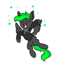 Size: 510x599 | Tagged: safe, artist:nootaz, oc, oc only, oc:bytewave, cute, happy, jumping, open mouth, simple background, transparent background, yay
